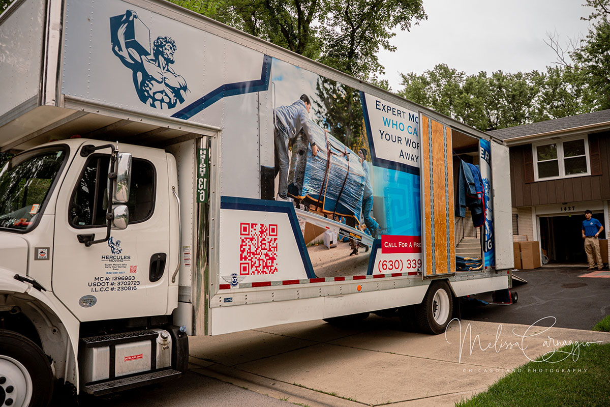 hercules moving truck in driveway