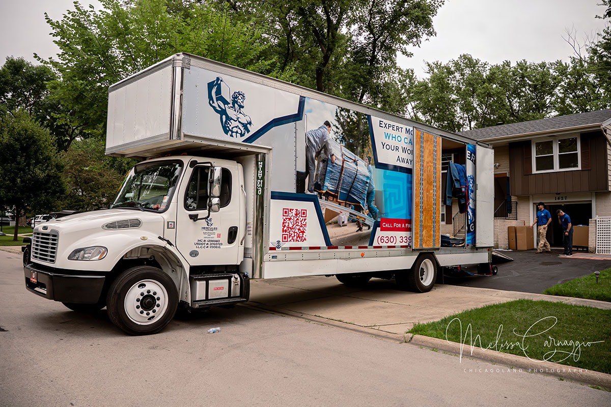 hercules moving truck in driveway