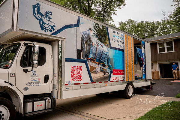hercules moving truck in driveway