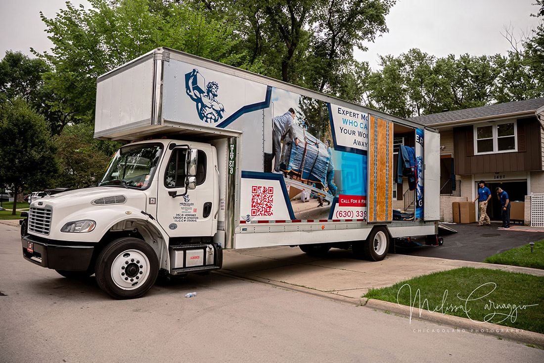 hercules moving truck in driveway